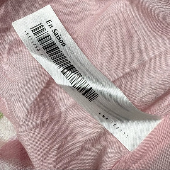 En Saison Sedna Pink Floral Satin Midi Dress Small Cottagecore Romantic - Picture 8 of 9